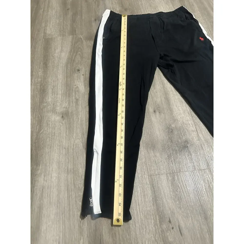 Polo Ralph Lauren Black Track Pants White Stripe Pony Logo Joggers Men’s Large